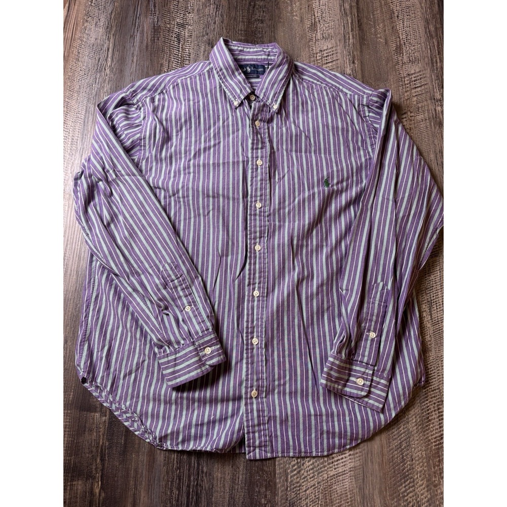 Ralph Lauren‎ Shirt Mens 2XB Classic Fit Striped Pony Long Sleeve Button Down
